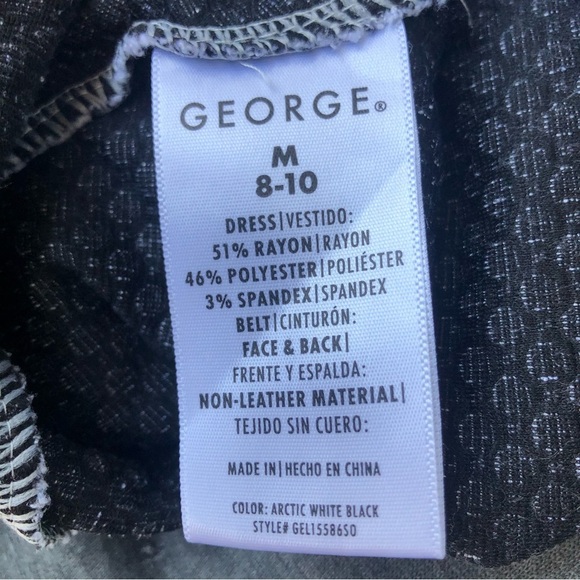 George Black & White Polka Dot Dress Sleeveless Round Neck, V-Back Size M (8-10) - Picture 6 of 6